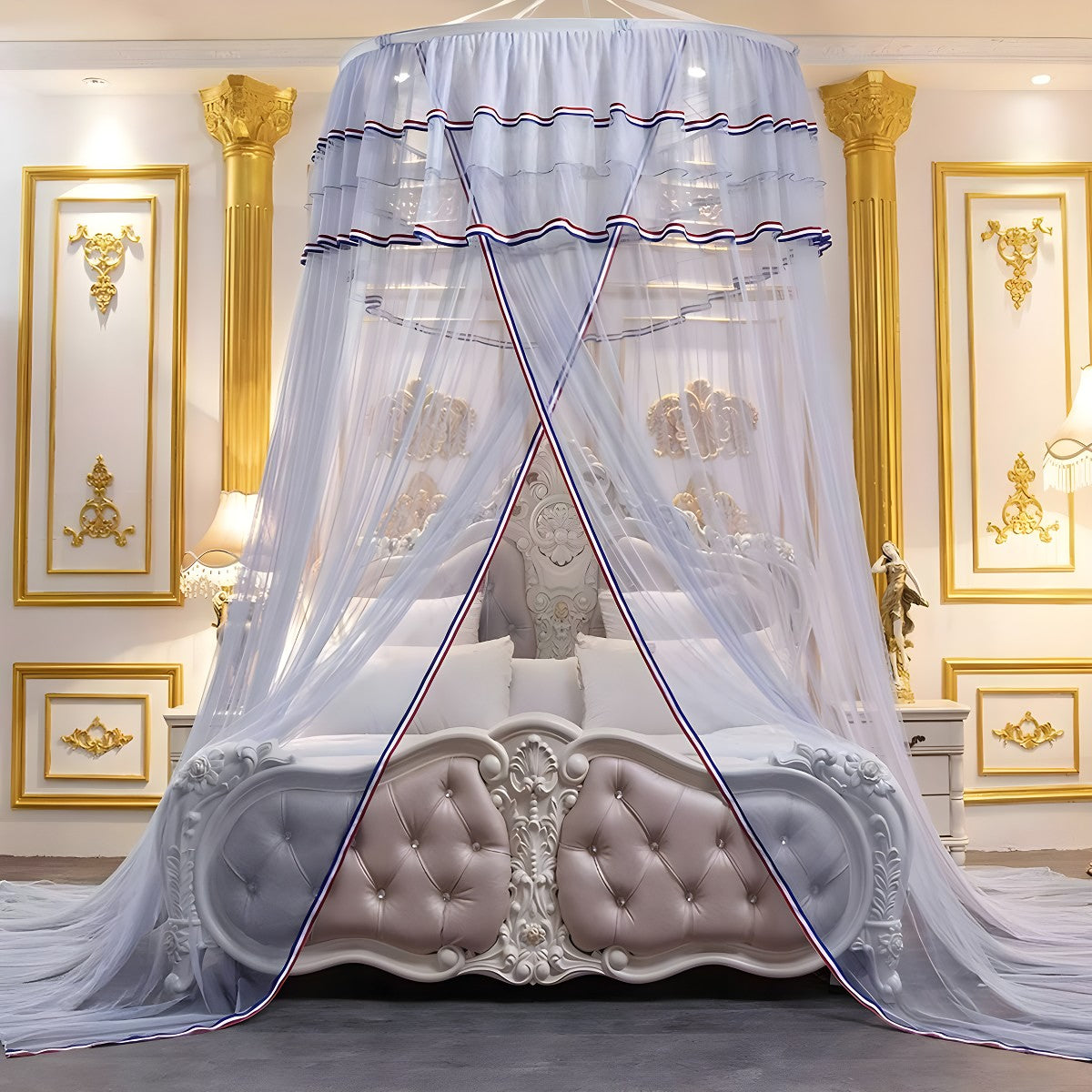 Ciel de Lit Adulte Gris | Voile Éthéré