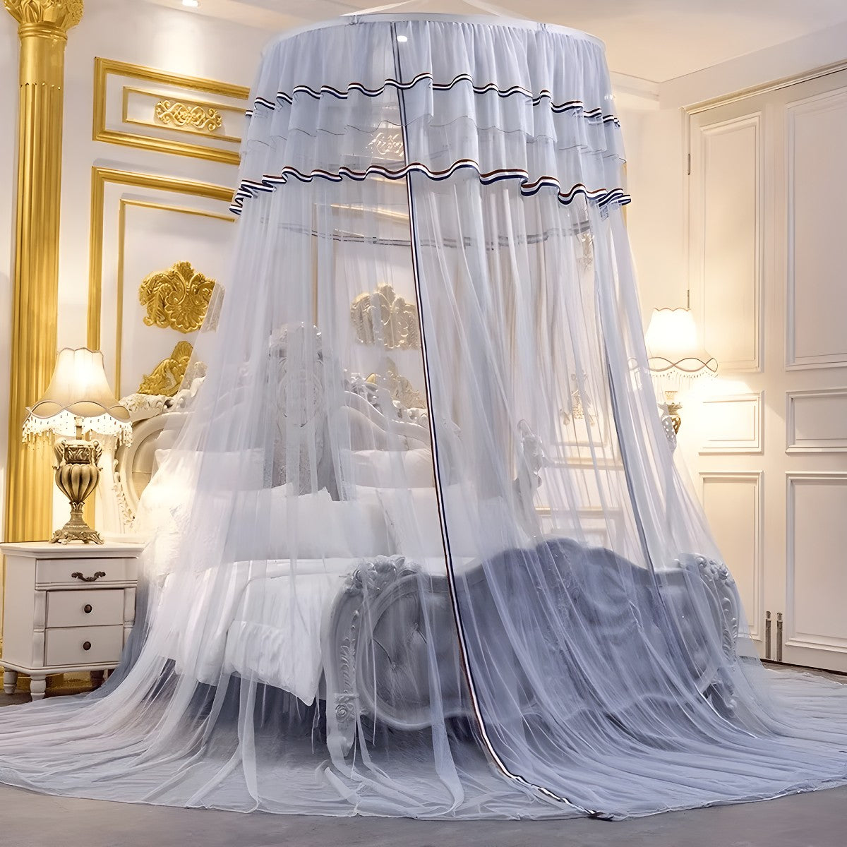 Ciel de Lit Adulte Gris | Voile Éthéré