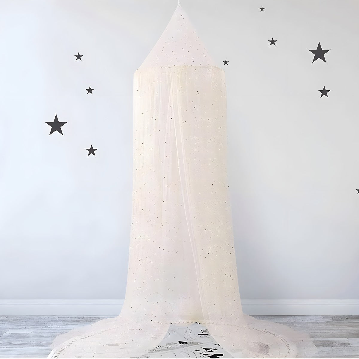 Ciel de Lit Bébé Blanc Cassé | Voile de Neige Douce