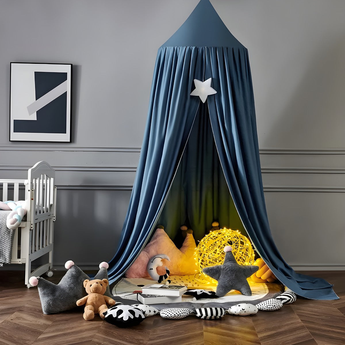 Ciel de Lit Bébé Bleu Canard | Rêverie Tropicale