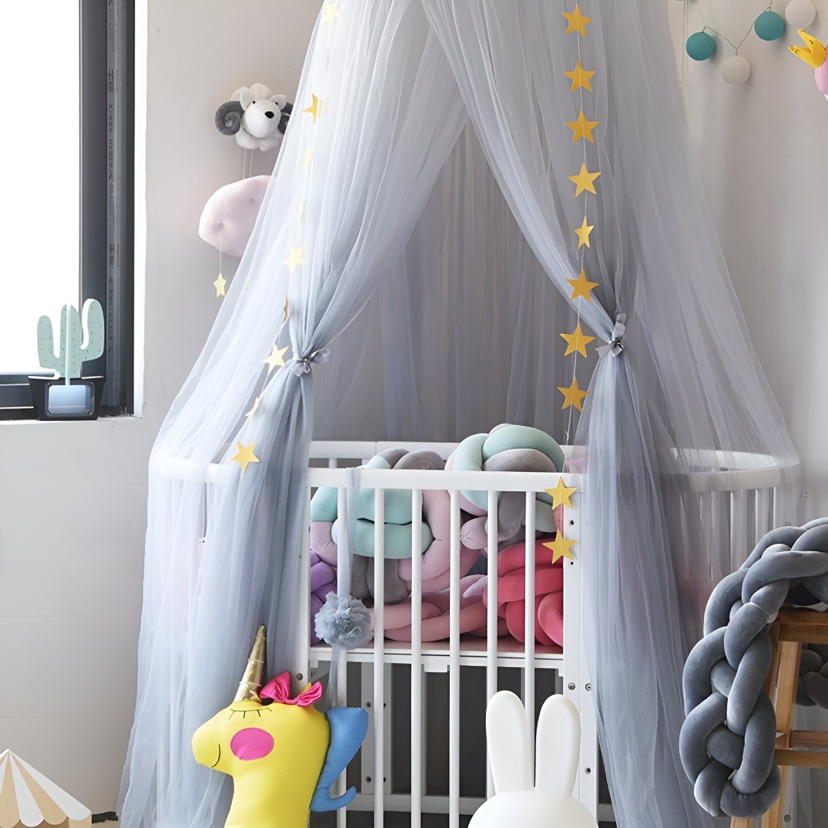 Ciel de lit Bébé Bleu Gris | Royaume Céleste