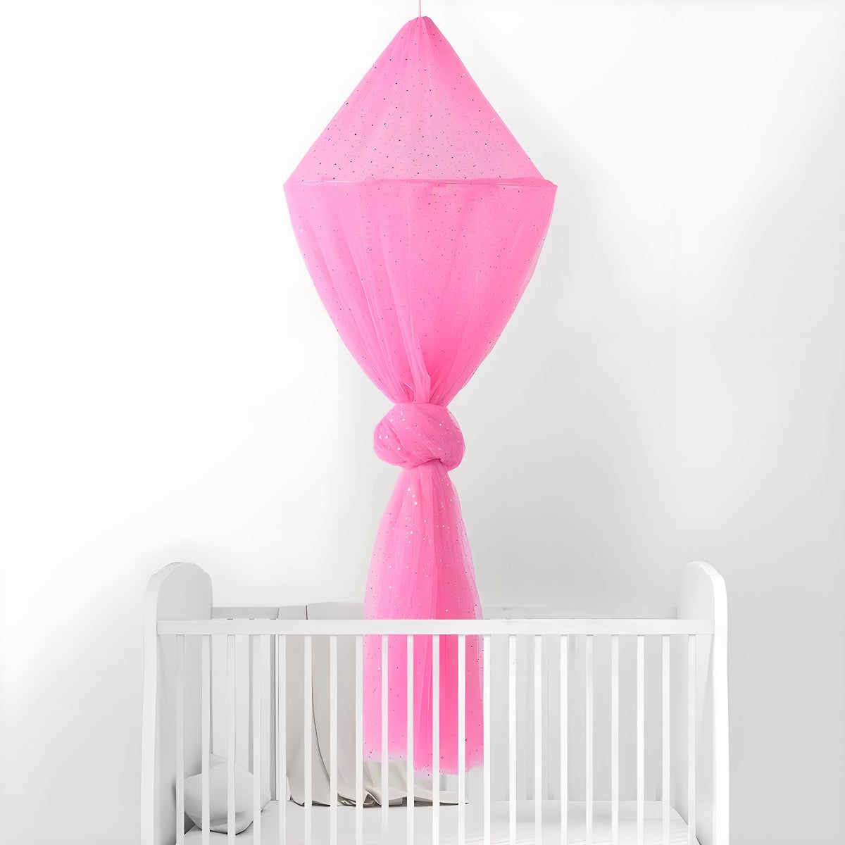 Ciel de Lit Bébé Rose Fuchsia | Plume Pâle