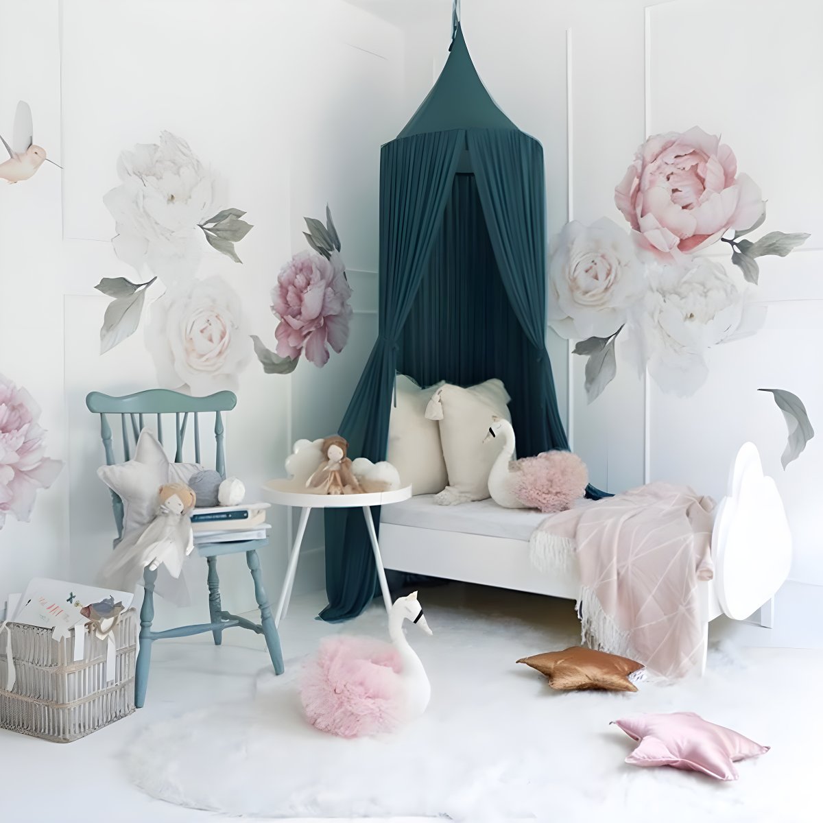 Ciel de lit Bébé Vert Profond | Berceau Enchanté