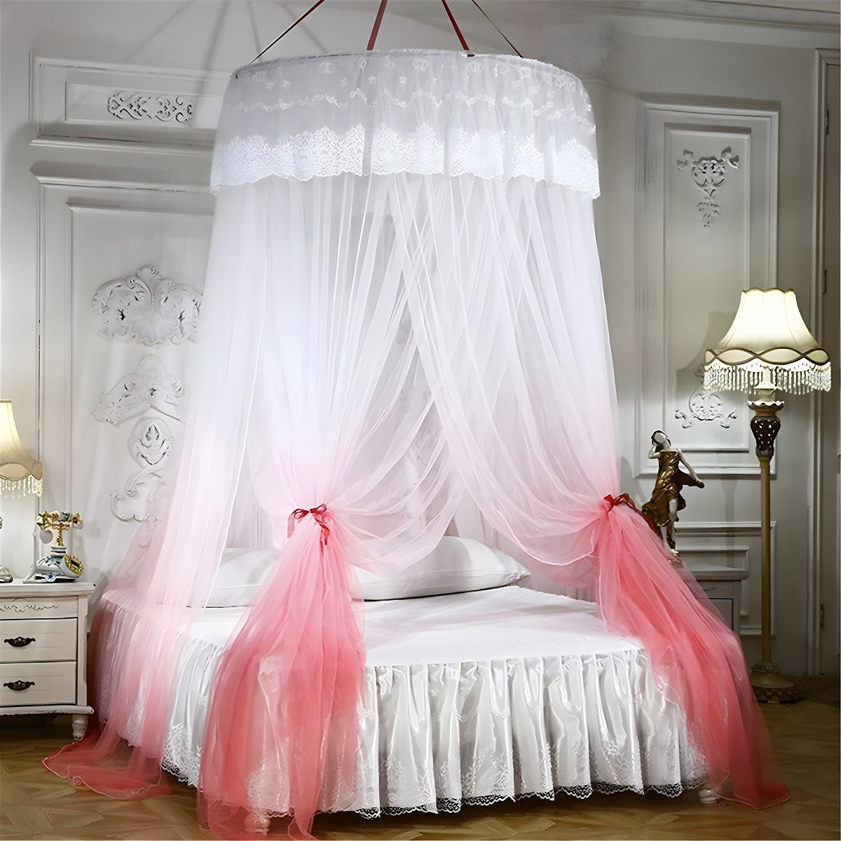 Ciel de Lit Blanc Rose Transparent | Nuage d'Amour