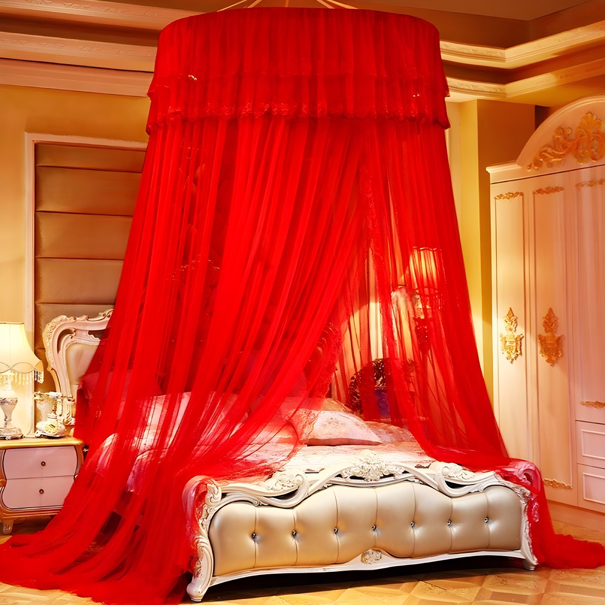 Ciel de Lit Rouge | Étreinte de Velours