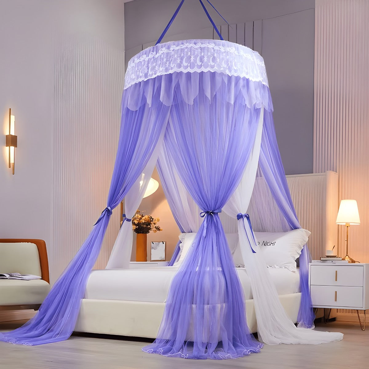 Ciel de Lit Violet Adulte | Fleur de Violette
