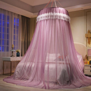 Ciel de Lit Violet & Blanc | Voile Enchanté