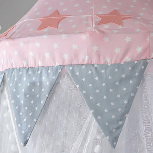Ciel de Lit Bébé Blanc et Rose | Voile d’Étoiles