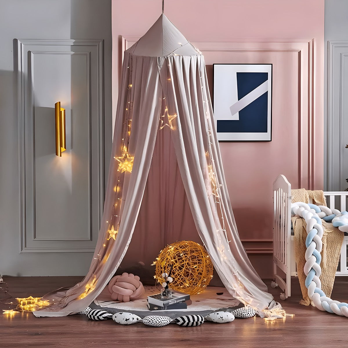 Ciel de Lit Bébé Vieux Rose | Étoile Pâle