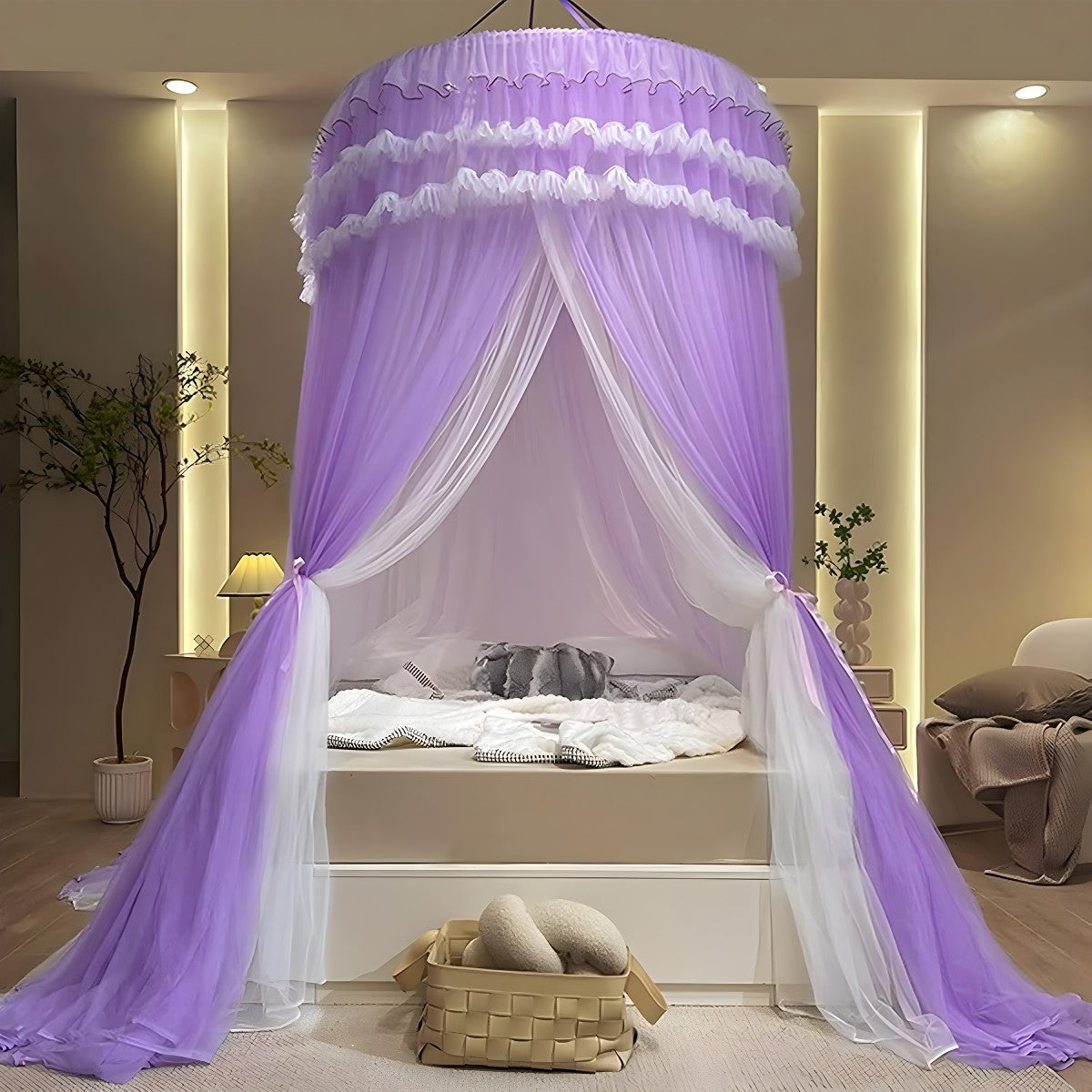 Ciel de Lit Violet Adulte | Ombre Majestueuse