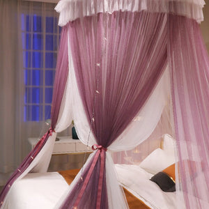 Ciel de Lit Violet & Blanc | Voile Enchanté