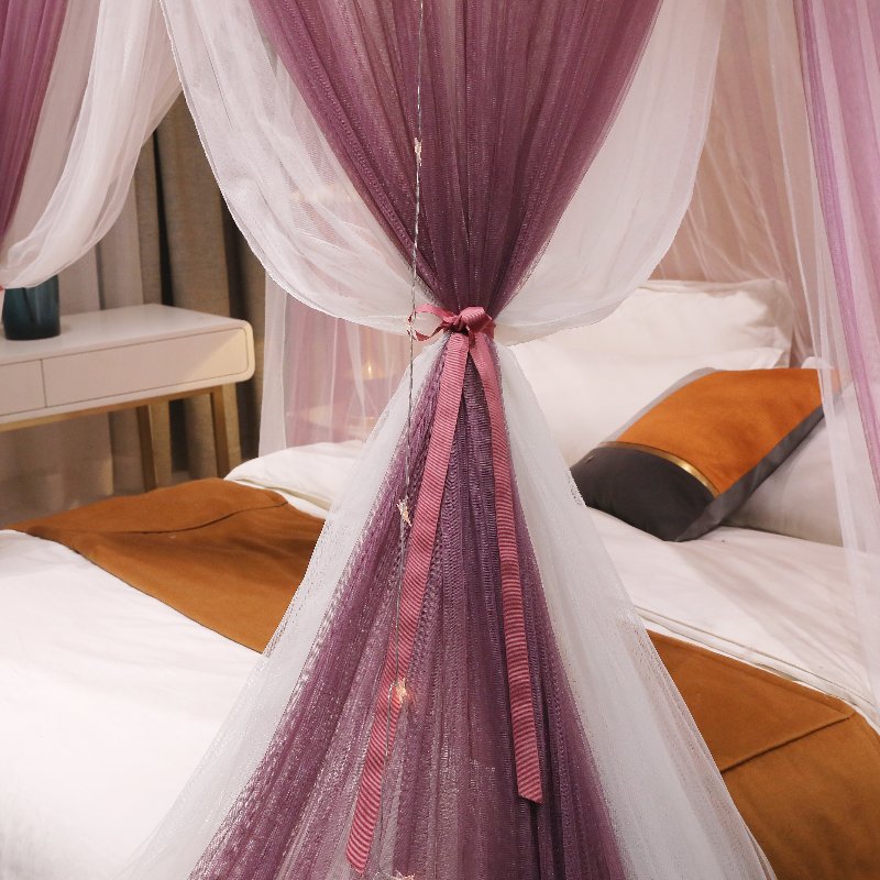 Ciel de Lit Violet & Blanc | Voile Enchanté